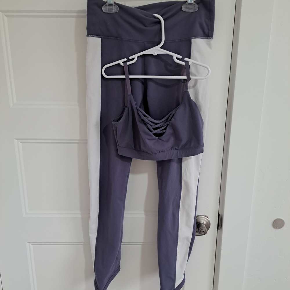 Fablerics Purple and White Activewear Set